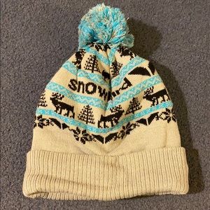 Snowbird winter pom beanie